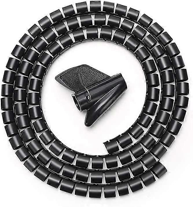 32mm x 2m schwarzes Kabel Tidy Wrap Kabelmanagementsystem Cutable Flexible Cable Tidy Tube Spiralkabel Rohr für Tv Draht Computerkabel zu Hause oder -t
