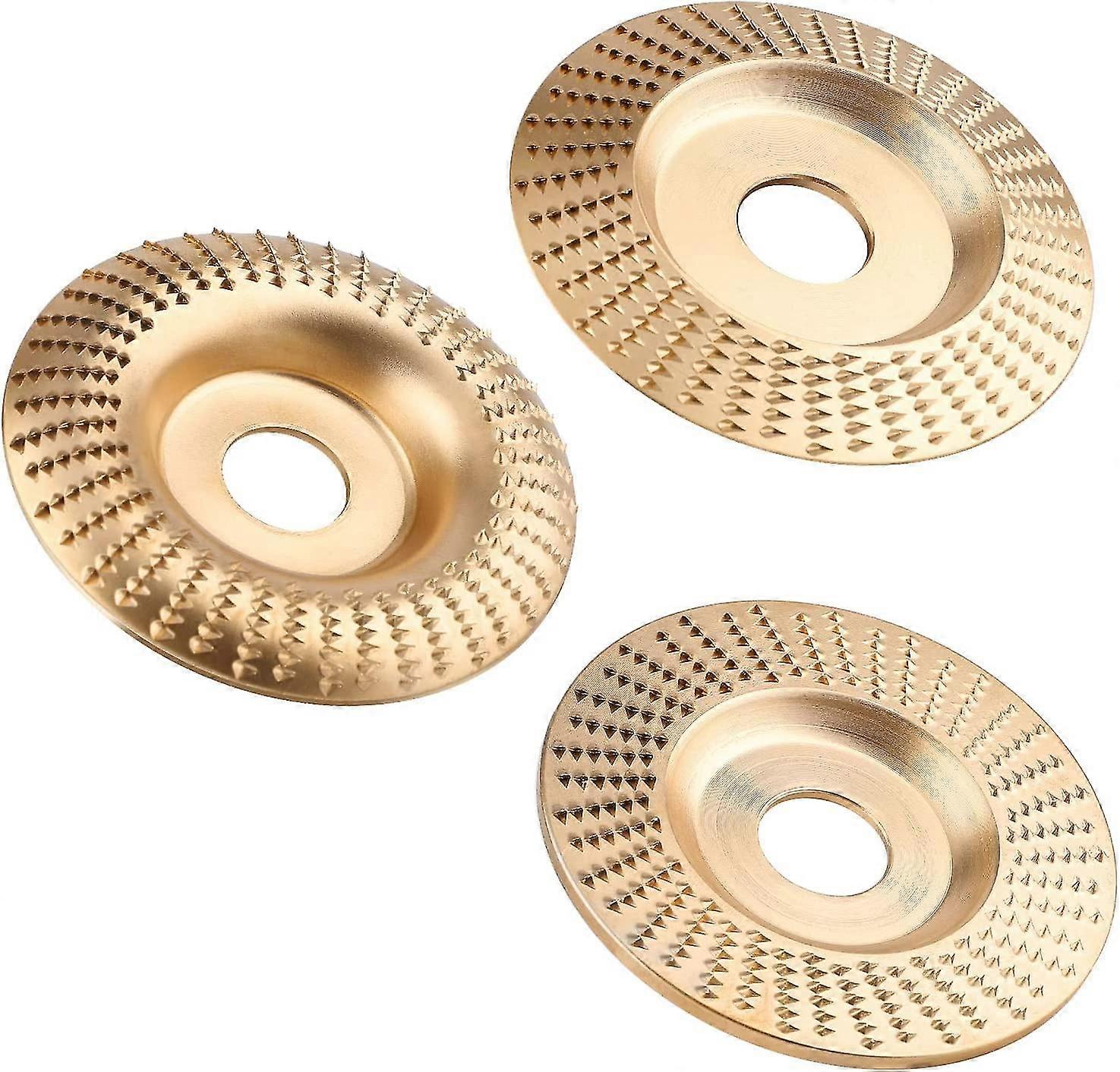 3 قطعة 100 مم مجموعة أقراص نحت الخشب ، 4 بوصة و 4 1/2 بوصة لأشكال طحن قطع الخشب (ذهبي)