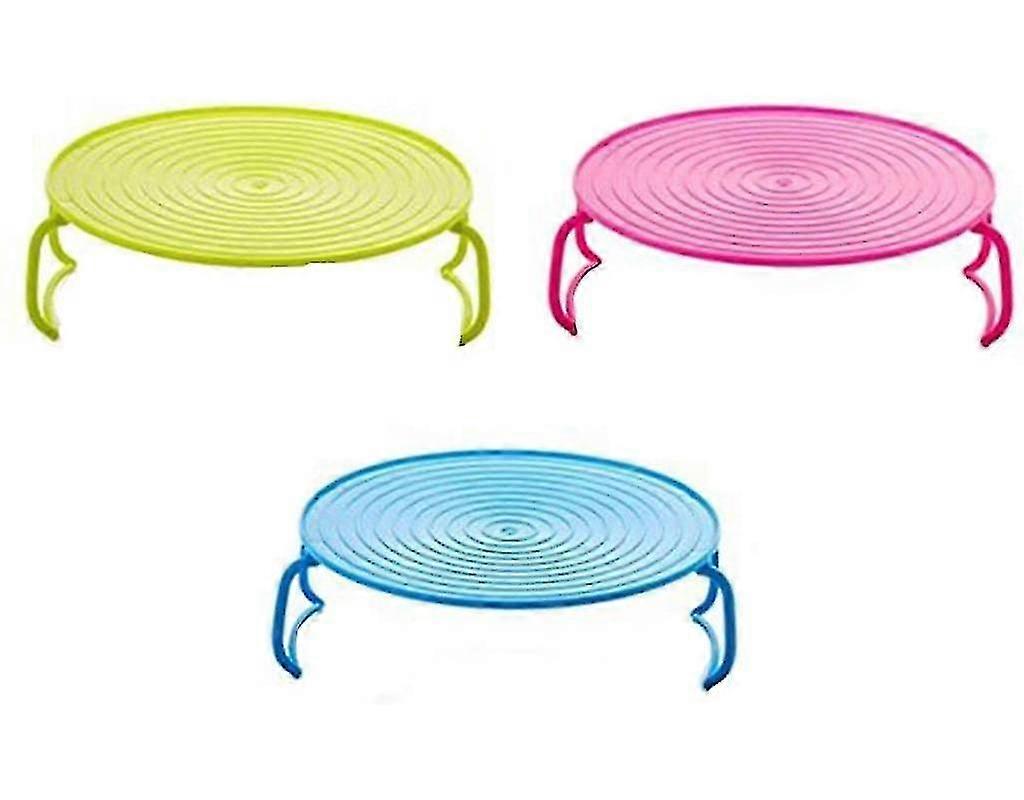 Double Plate Microwave Tray Rack Rack Plastic Oven Tray Rack Color Random--