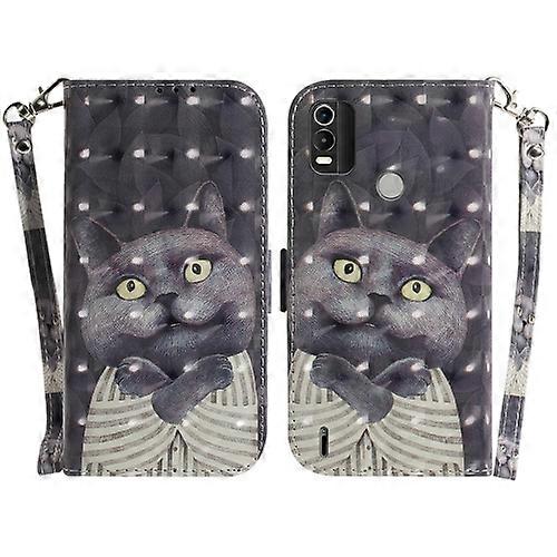 For Nokia C21 Plus 3D Colored Horizontal Flip Leather Phone Case
