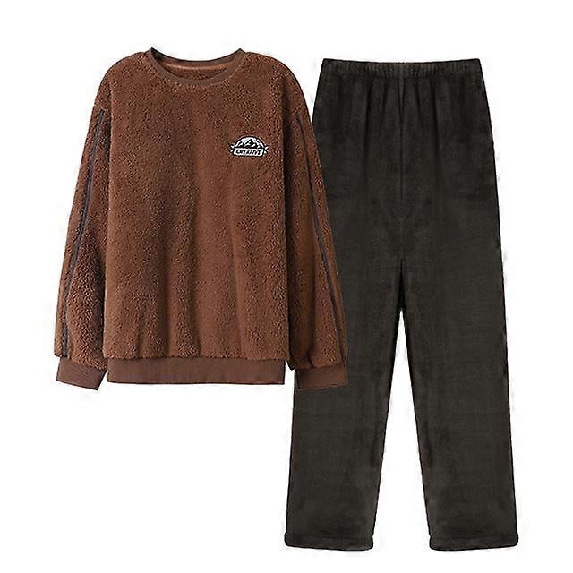 Warm Fleece Pajamas Winter Men Thick Flannel