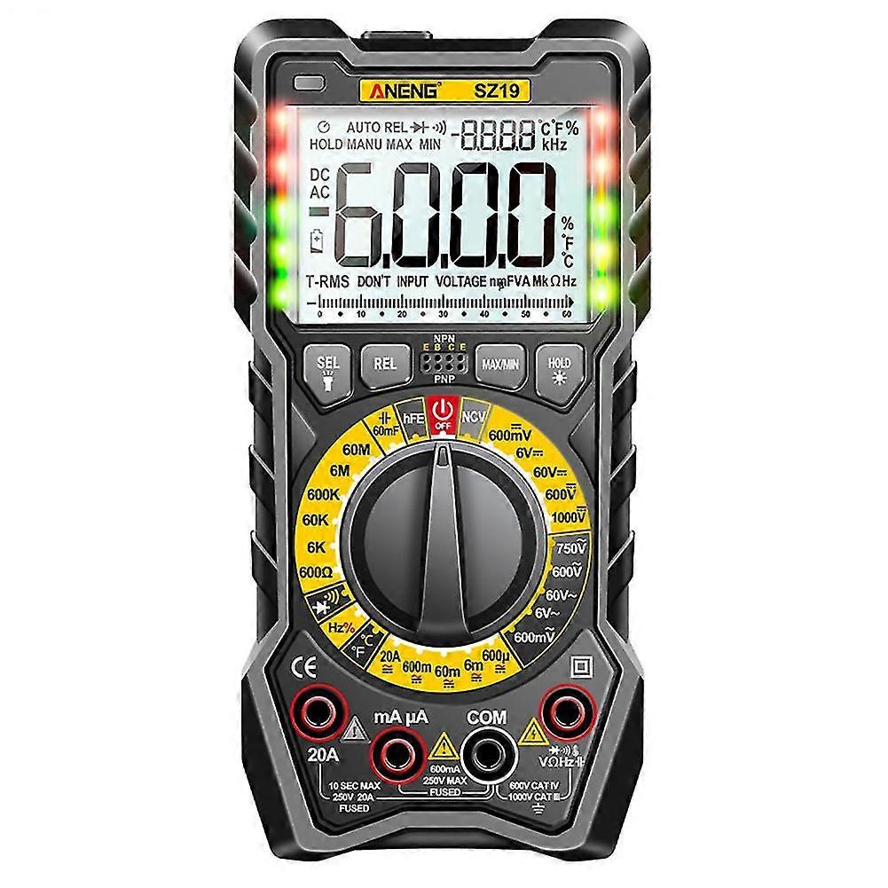 Sz19 Digital Multimeter 6000 Counts Multimeter Avometer Transistor Capacitor Tester Profissional M