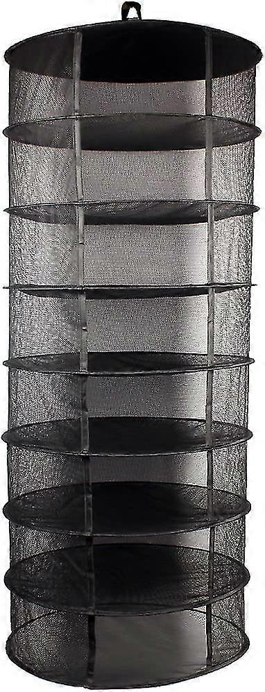 2ft 8 Layer Black Mesh Hanging Herb Drying Rack Dry Net
