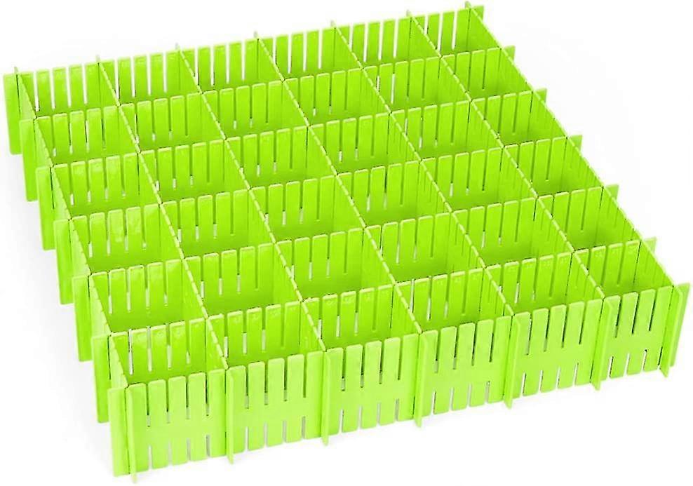 Drawer Separator, 16 Pieces Adjustable Grid Drawer Divisseurs, Drawer Organizer, For Sub-headings Socks Belt Office Supplies Save Space (green)