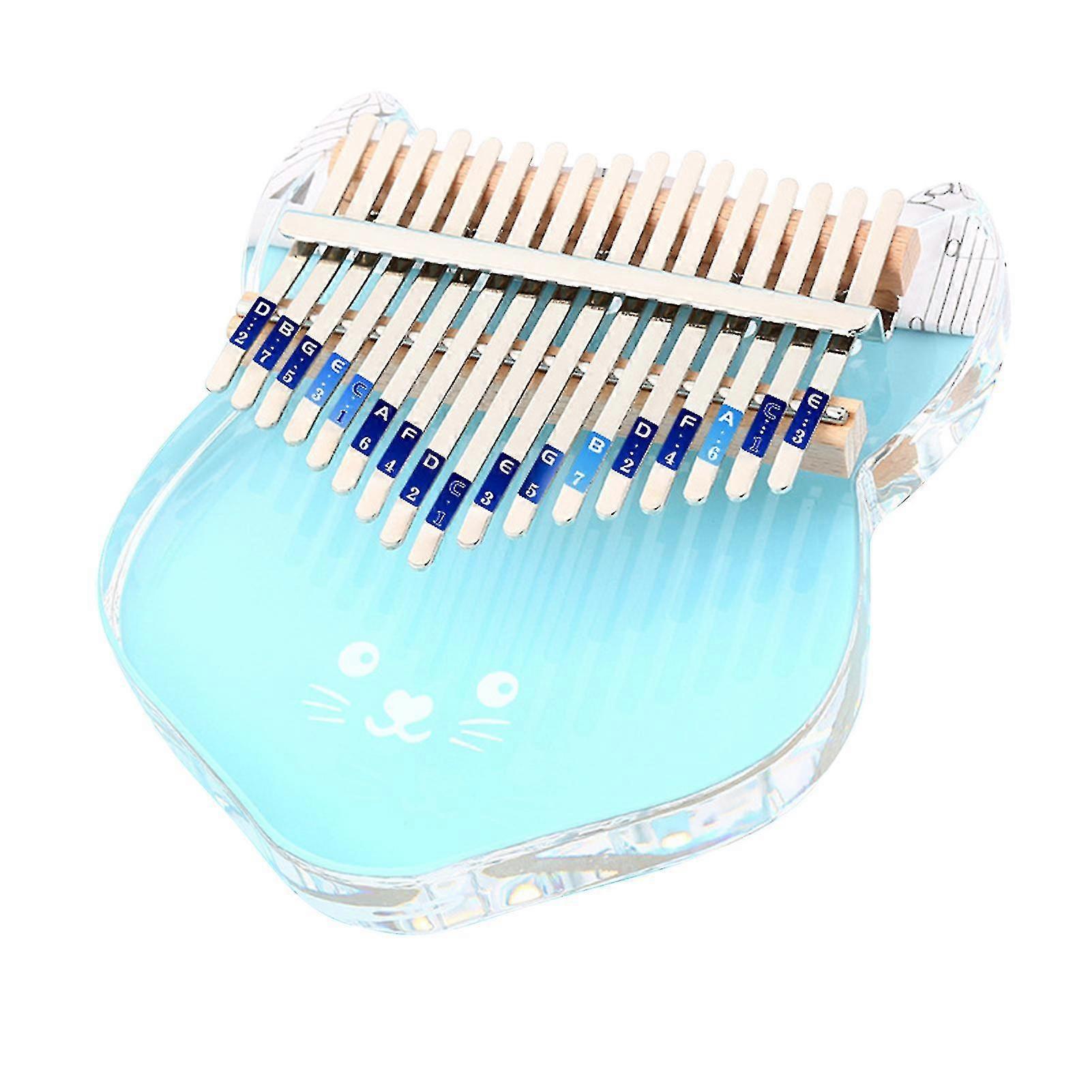 Blue 17 Key Crystal Piano With Sticker Case