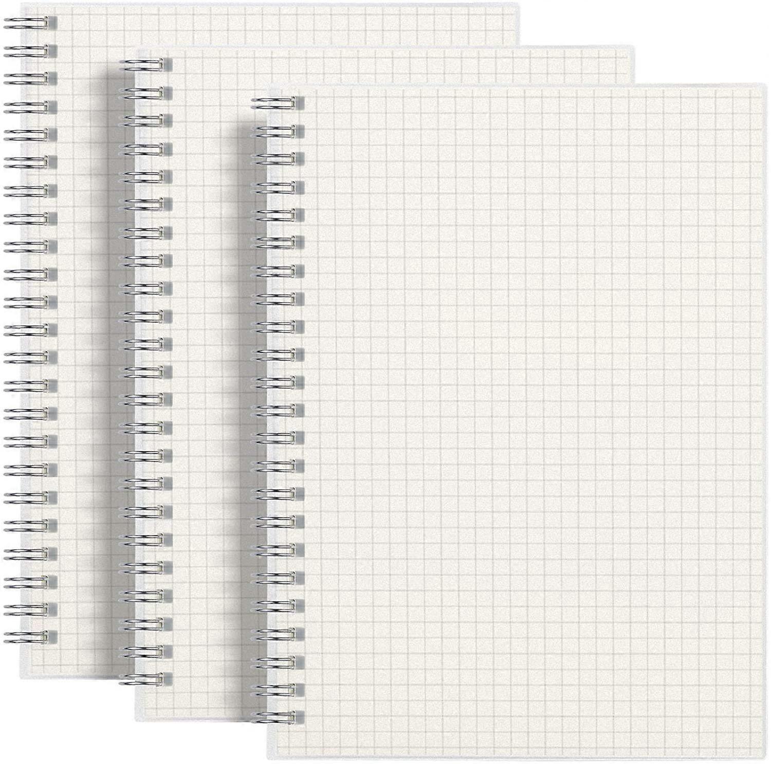 3 Pack Squared Spiral Notebook A5 Graph Grid with 480 pages