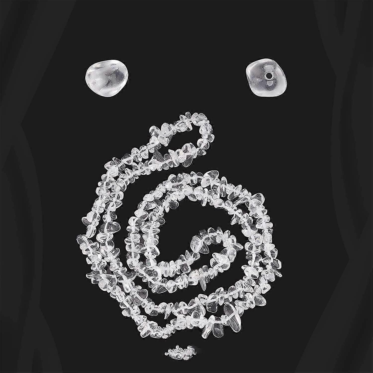 2 Strands Natural Quartz Crystal Beads Strands Natural Rock Dots Quartz Points Quartz Nugget Beads Semi Gemstone Beads for Jewelry Craft Making Hole: 