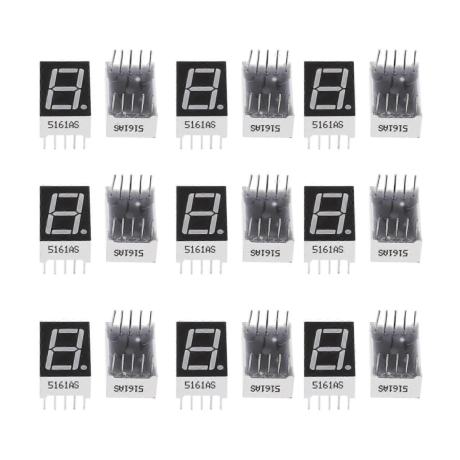 20pcs Common Cathode 10-Pin 1 Bit 7 Segment 0.5" Red LED Display Digital Tube