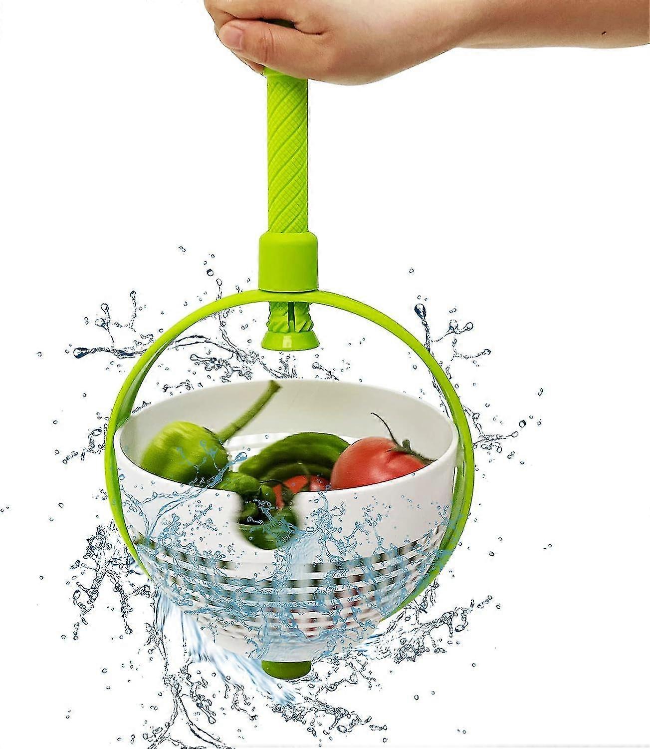 Multipurpose Salad Spinner, Collapsible Rotary Strainer With Handle, Scratch Resistant Vegetable Washing Filter, Fruit Washer, Salad Cleaner And Dryer