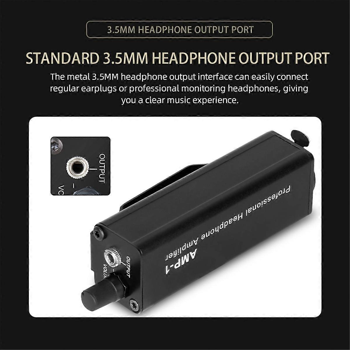 Universal XLR to 3.5mm Headphone Amplifier No Interference HiFi Sound Quality with Output Volume Co
