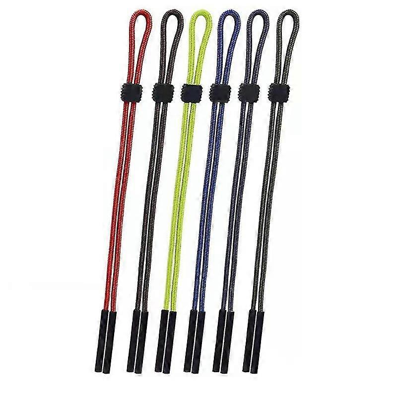 Sport Sunglass Holder Strap Eyewear Retainer With Rubber Grip (adjustable Toggle) - 6 Pack