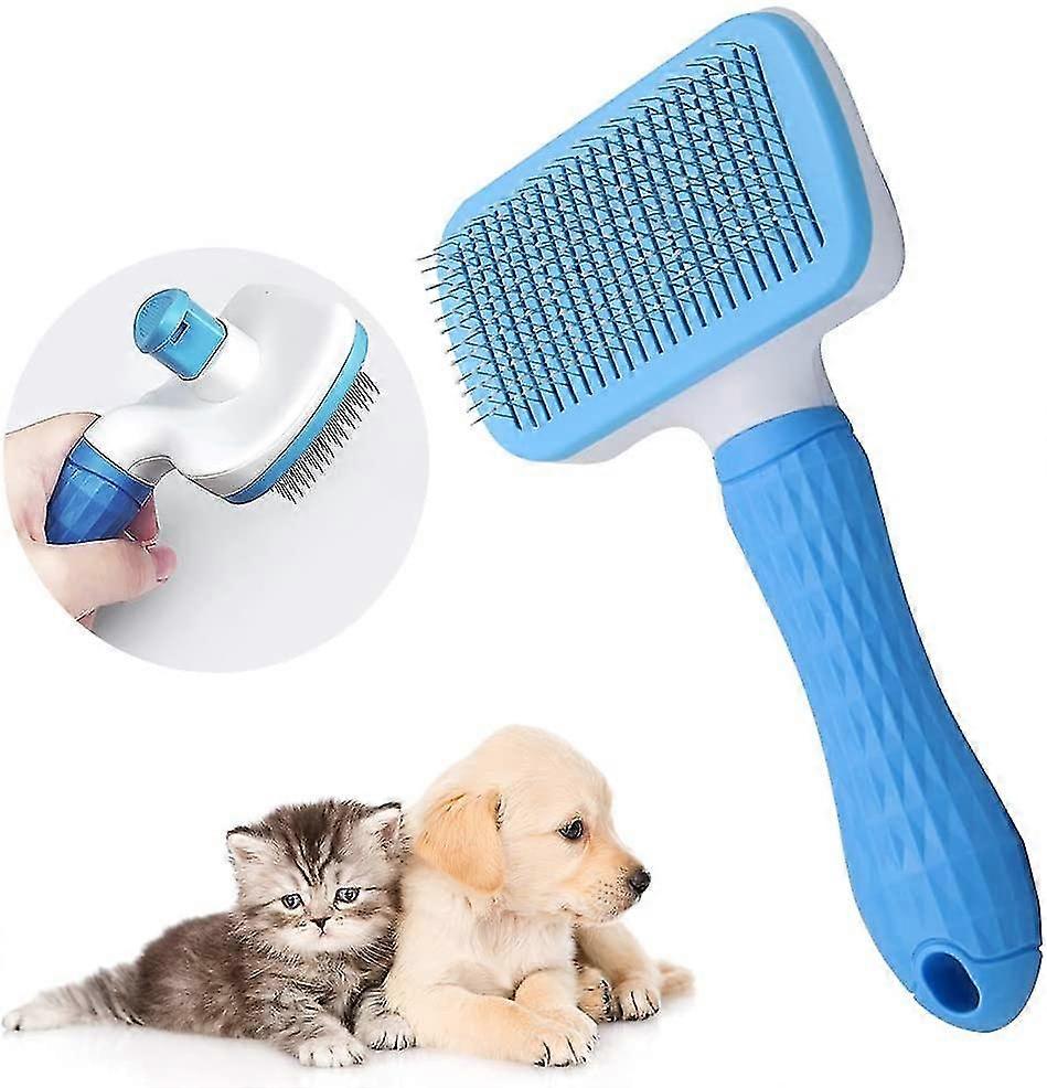 犬の猫ブラシ、セルフクリーニングブラシ、犬のグルーミングブラシ、長髪の犬ブラシ