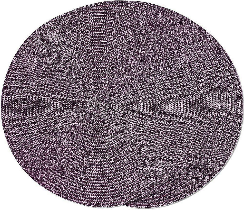Round Braided Placemats Set Of 6 Table Mats For Dining Tables Woven Washable