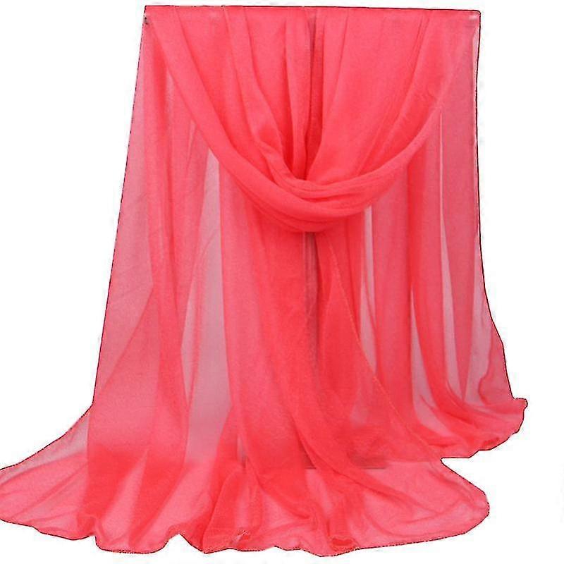 kvinner lang myk wrap sjal chiffon silke avslappet skjerf skjerf stjal