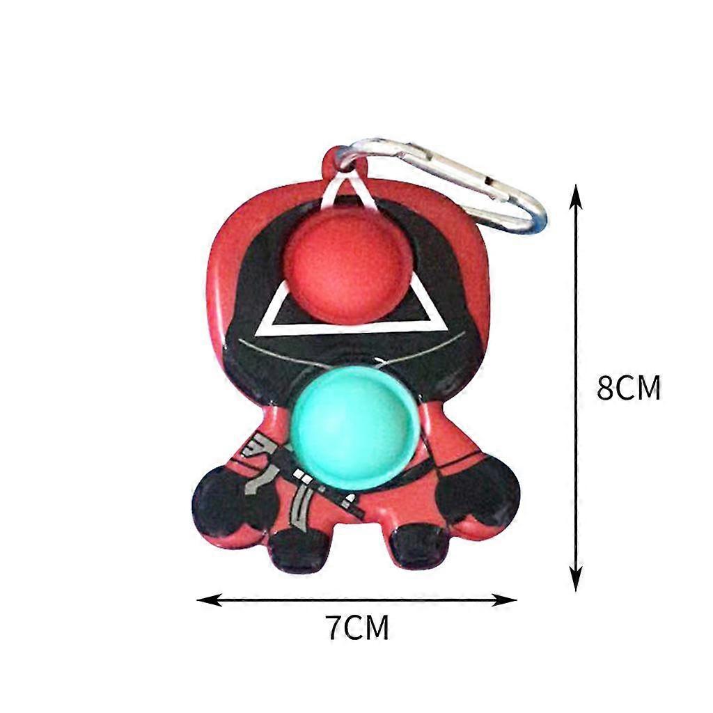 2xSquid Game Figures Masque Porte-clés Breloques Accessoires pour Femmes Hommes Triangle
