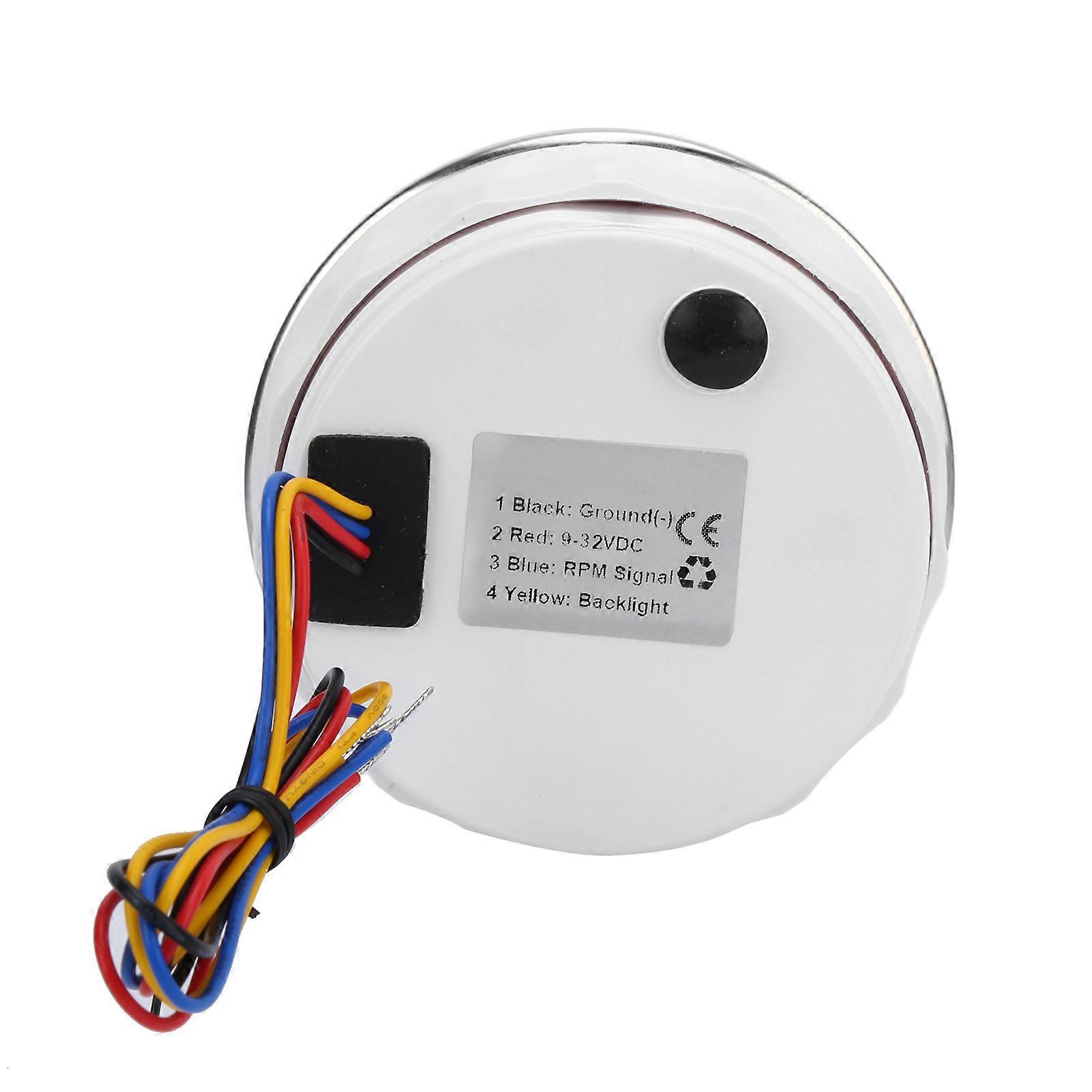 Pointer Tachometer IP67 Waterproof Dustproof Stainless Steel Universal for Car Truck Boat 932VDC