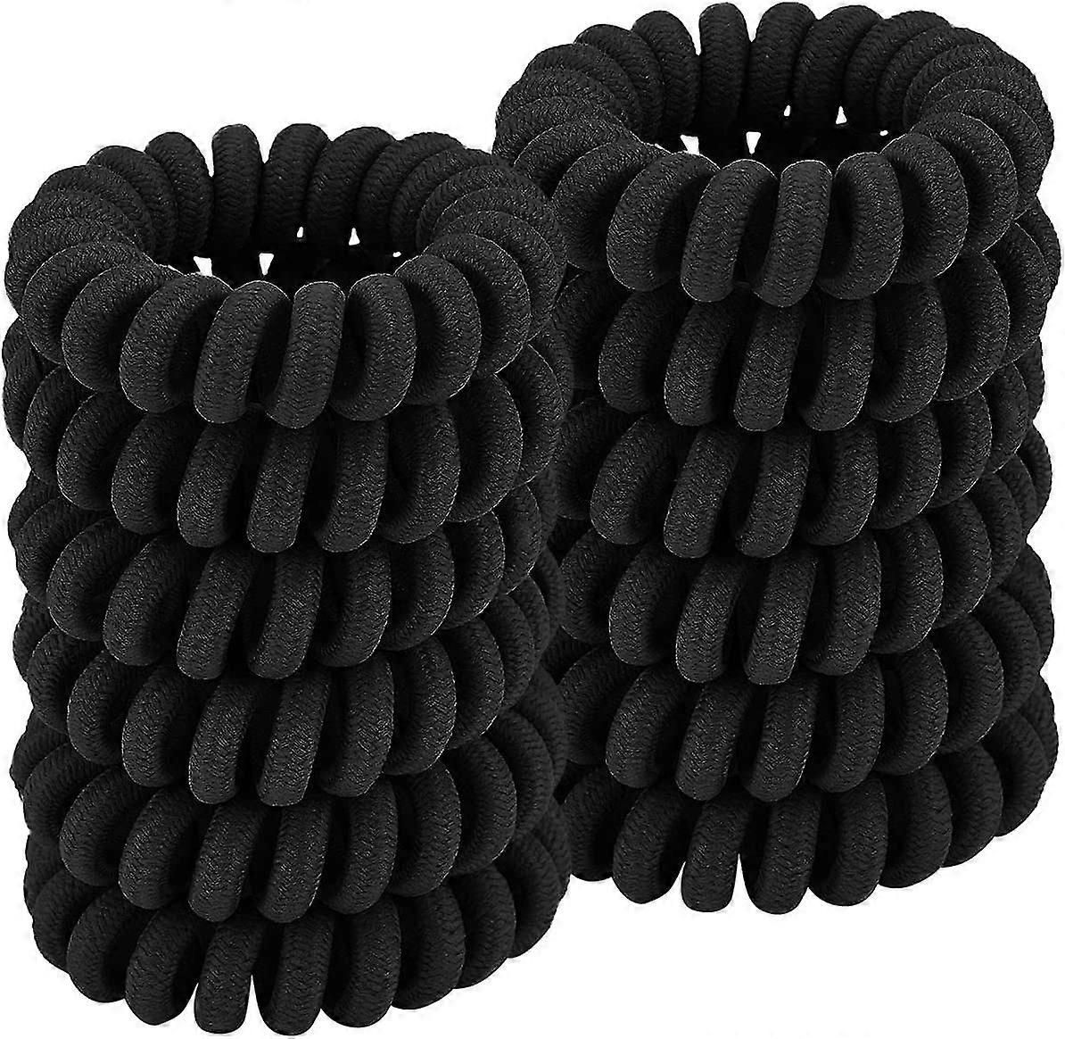 العلاقات الشعر الحلزونية ، ذيل الحصان حامل الهاتف الحبل الشعر لفائف العصابات للنساء الفتيات (أسود ، 12 جهاز كمبيوتر شخصى)