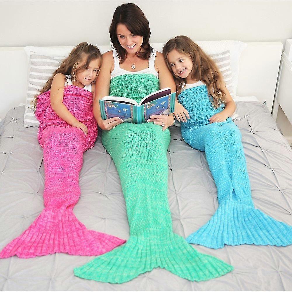 Mermaid Blanket Knitted Pattern Fish Tail Sleeping Blanket