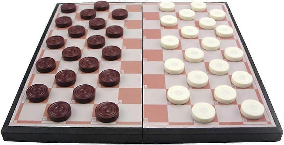 Draughts Board Games Wooden Draught Magnetic Checkers Board Game Folding Wooden Chess Set for Adults