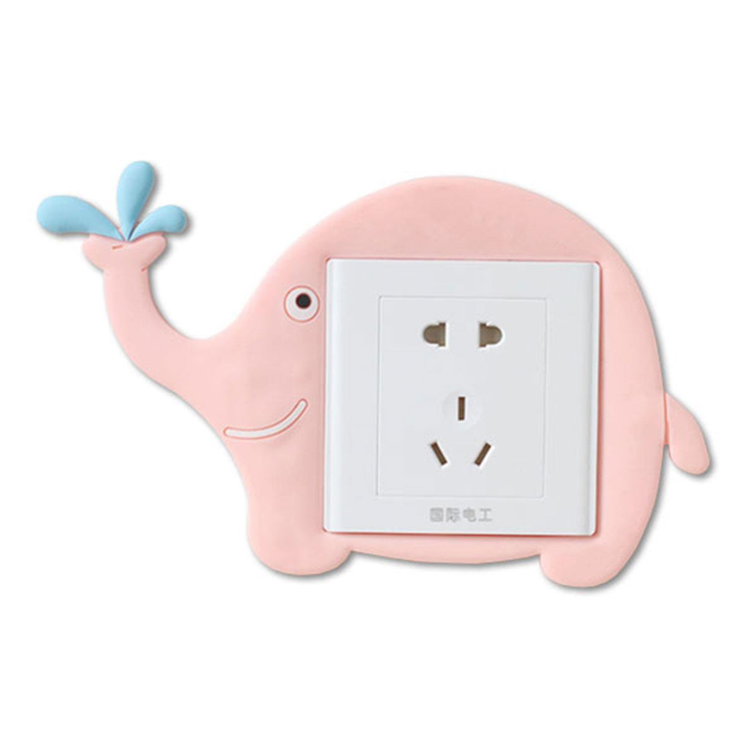 Haven Novelty Electrical OutletWaterproof LightSwitch CoverSticker,Pink Elephant