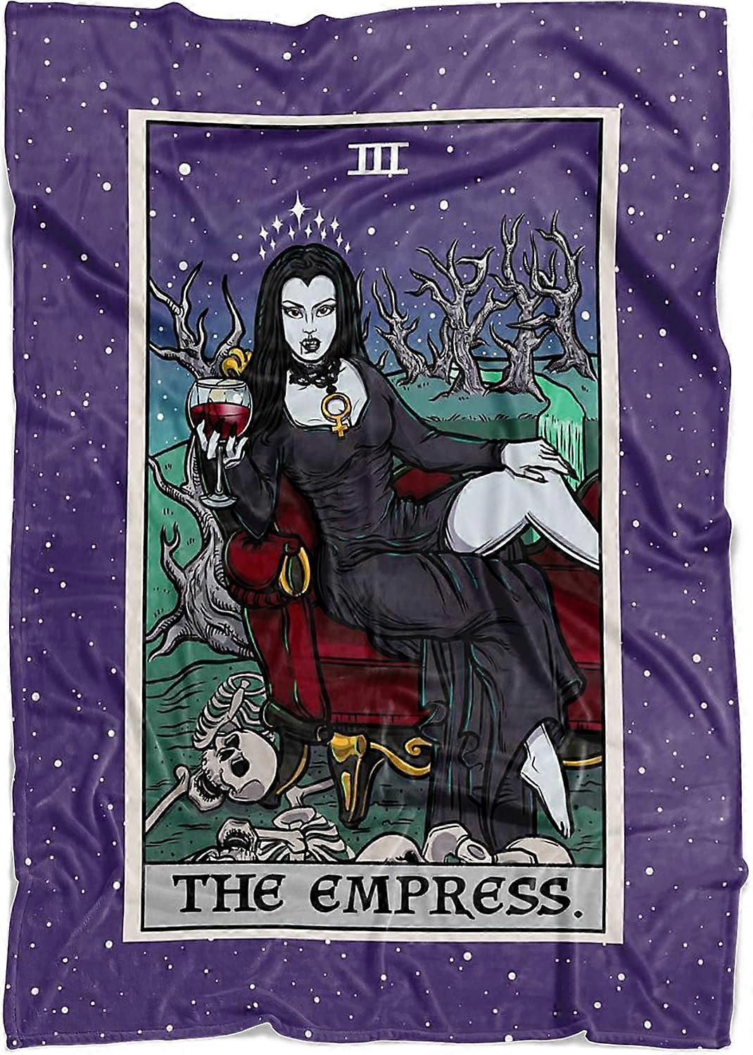 الإمبراطورة التارو بطاقة رمي بطانية - أنثى مصاص دماء القوطية زوجين عيد الحب عيد الهالوين ديكور المنزل