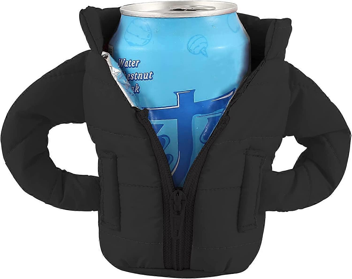 Jacket Can Cooler, (Black)Beer Cooler, Beverage Cooler,6.3cm Diameter,Ideal for Men, Beer Lovers