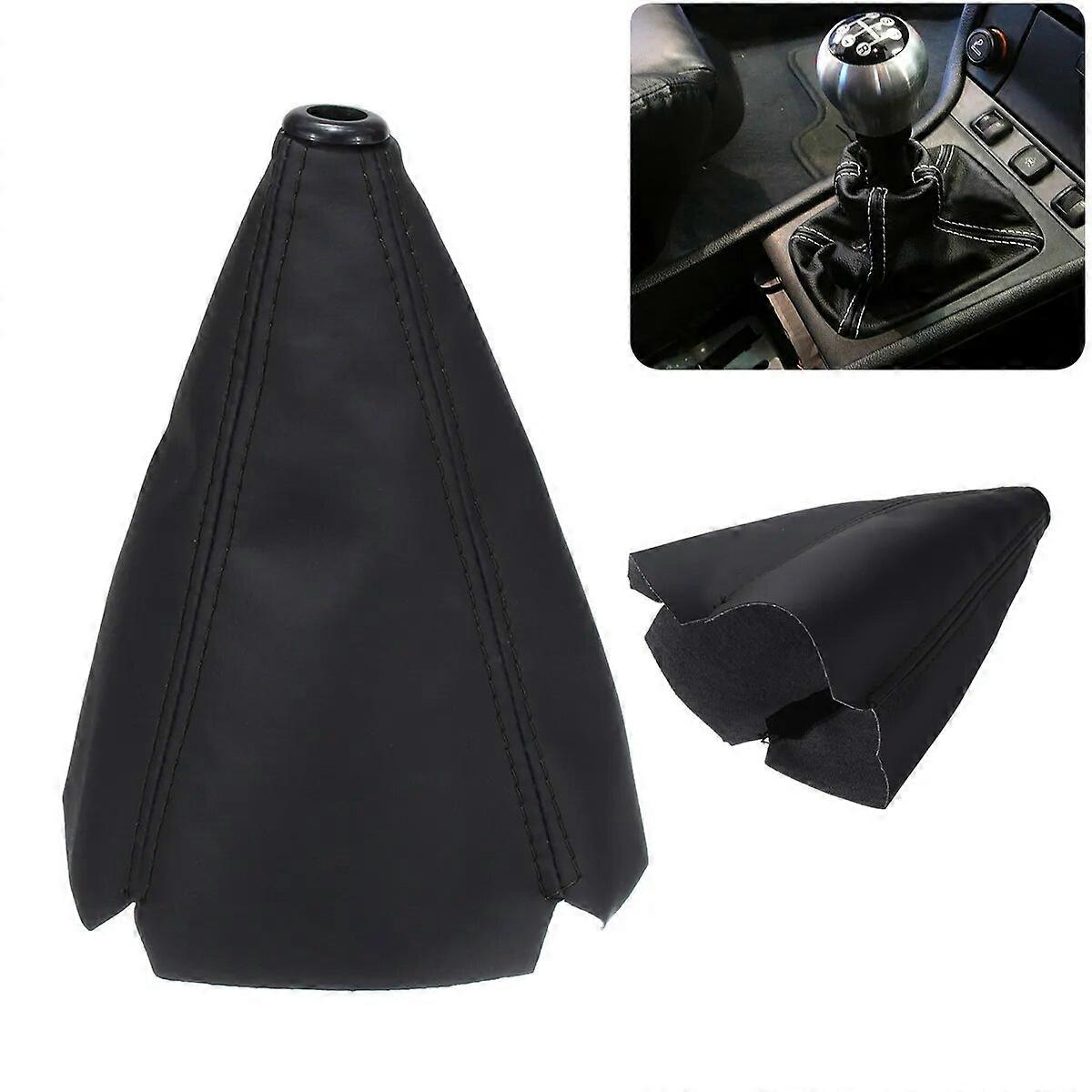 Hot 16mmUniversal Car Gear Shift Collars Carbon Fiber Auto Car Manual Stick Shifter Knob Gear Shift Boot Cover Gaiter PU Leather