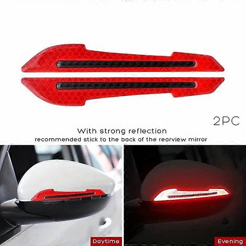 2PCS 3D προφυλακτήρας αυτοκινήτων ισχυρό αντανακλαστικό σημάδι προειδοποίησης ασφάλειας λωρίδων αυτοκίνητο styling καθολικό φύλλο φύλλων πορτών εξαρτημάτων αντανακλαστικά αυτοκόλλητα αυτοκόλλητα διακοσμητικά