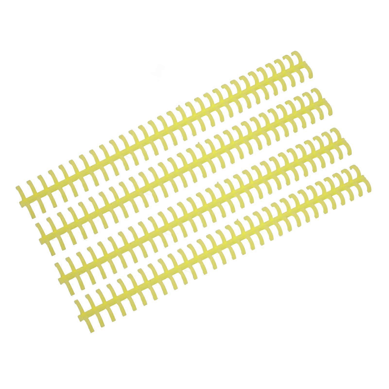10mm PP Plastic Loose Leaf Binding Spine 30 Holes 10mm 65 Sheets 10pcs Set Yellow