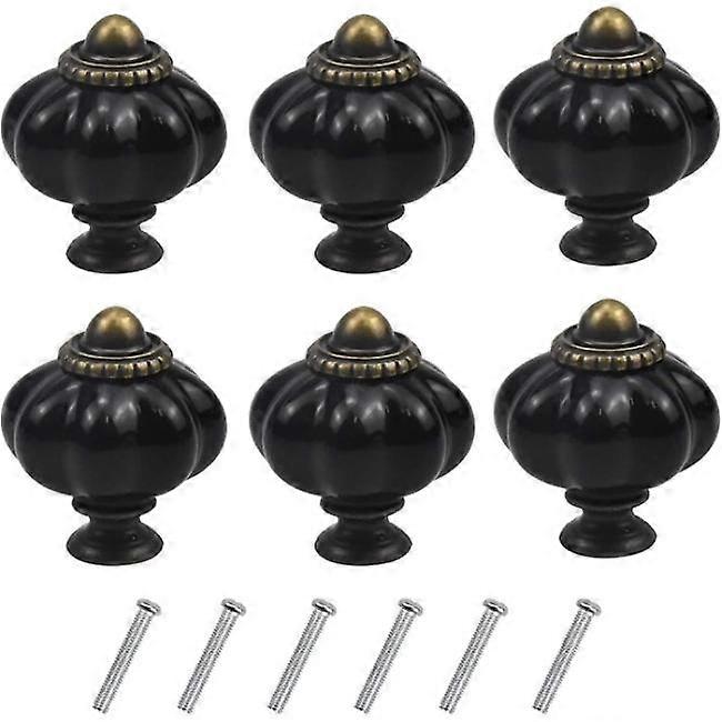 6PCS Vintage pumpkin cabinet knobs, antique drawer knobs acrylic handles