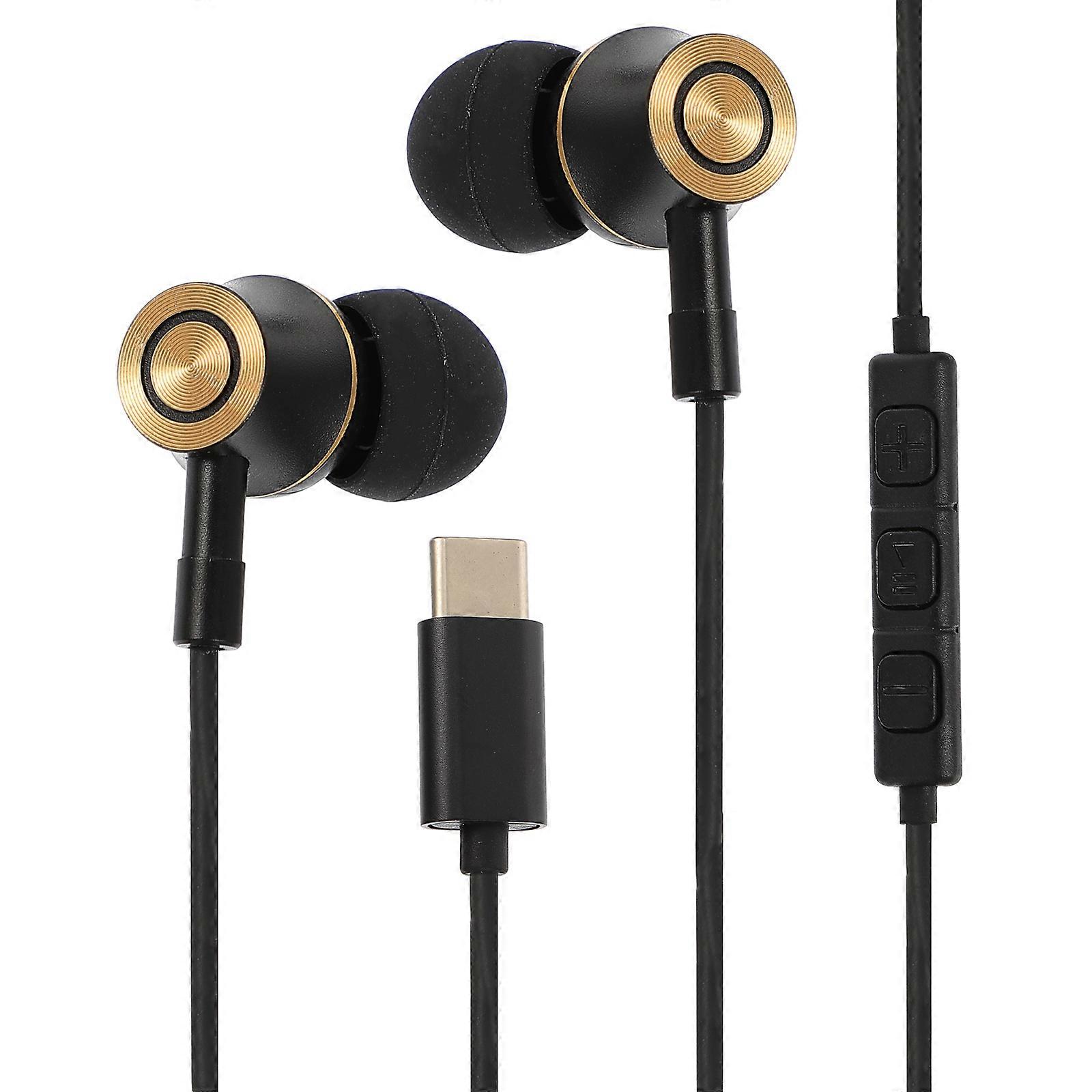 USB C Headphone Ergonomic Wired Control In-ear Noise Canceling Headset