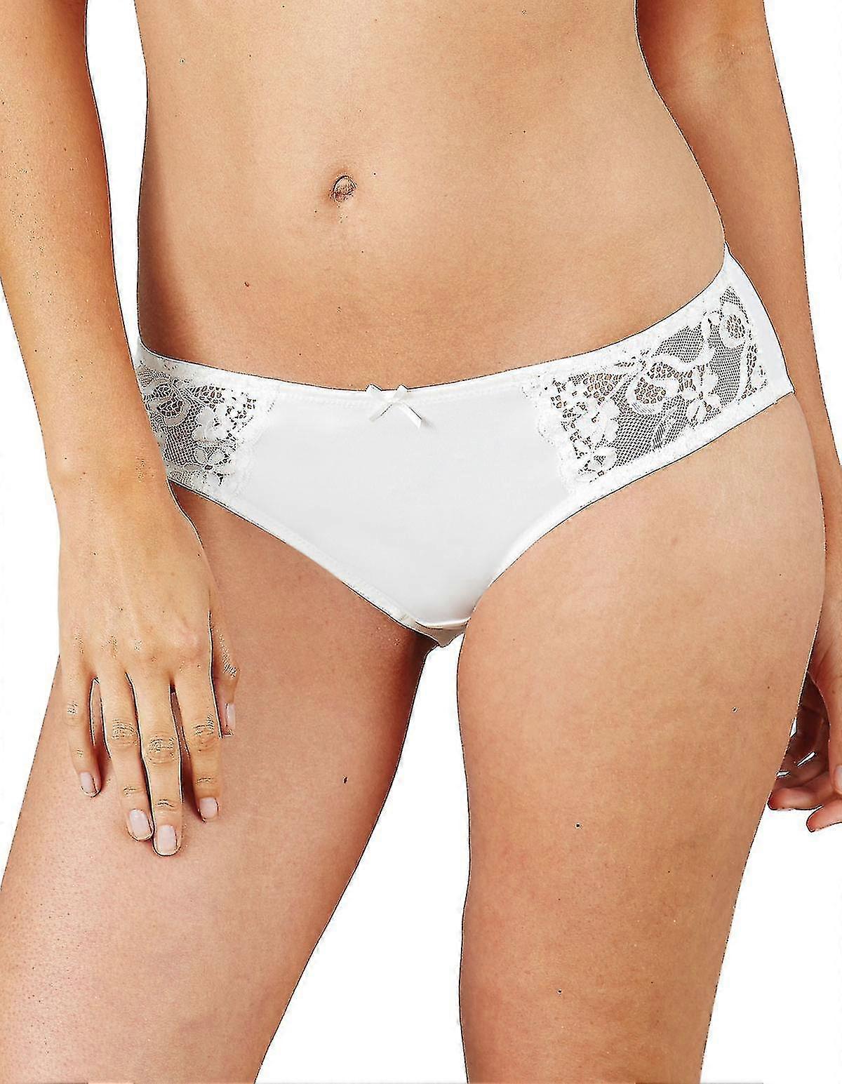 301049-B-001 Women'S White Solid Colour Knickers Panty Brief