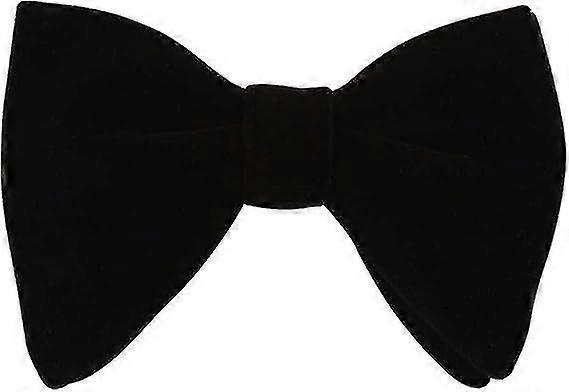 BlackMen'sベルベット特大蝶ネクタイ無地プレタイフォーマルタキシード