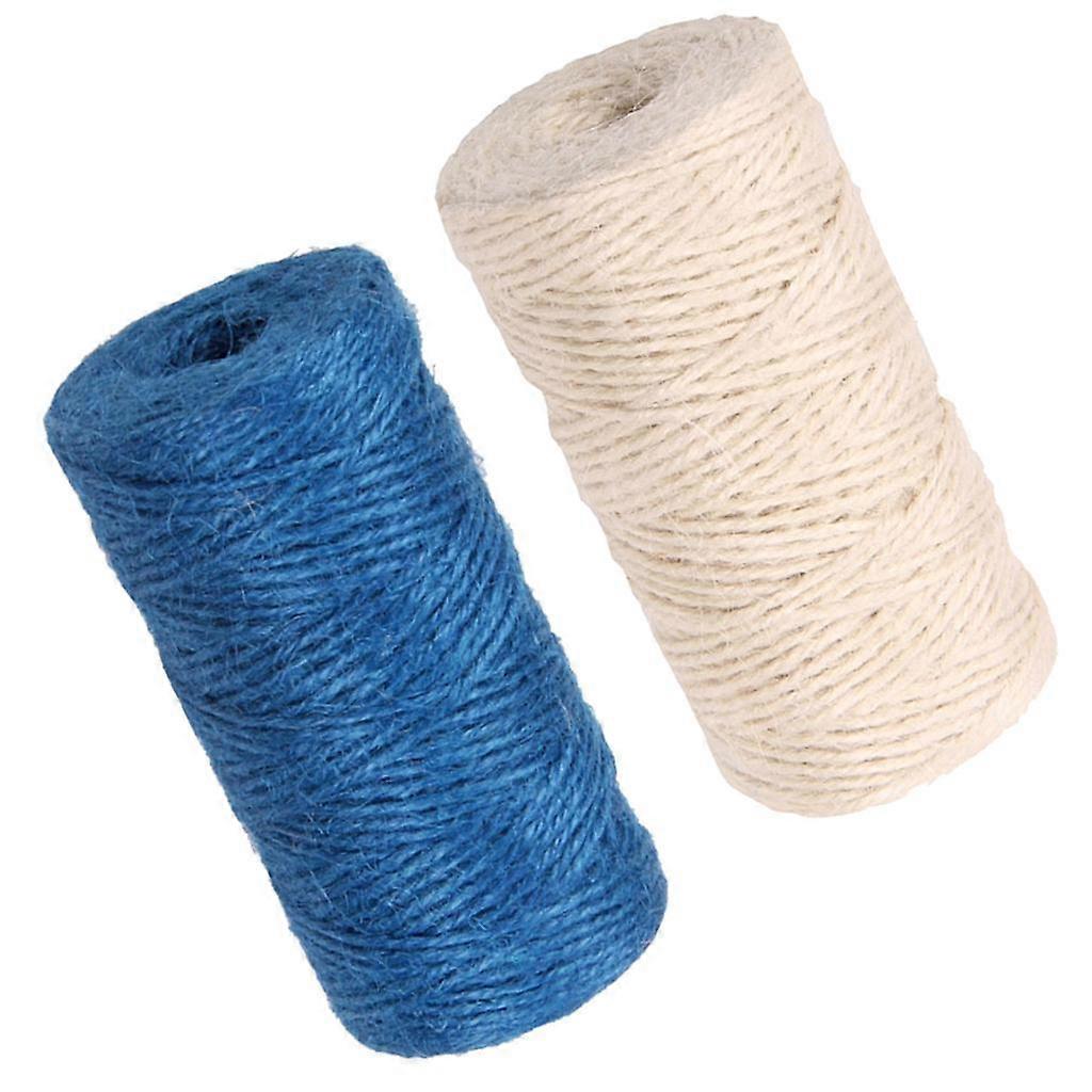 2 Roll Jute Cord 2mm String Crafts DIY Gift Wrapping Twine Rope 100m