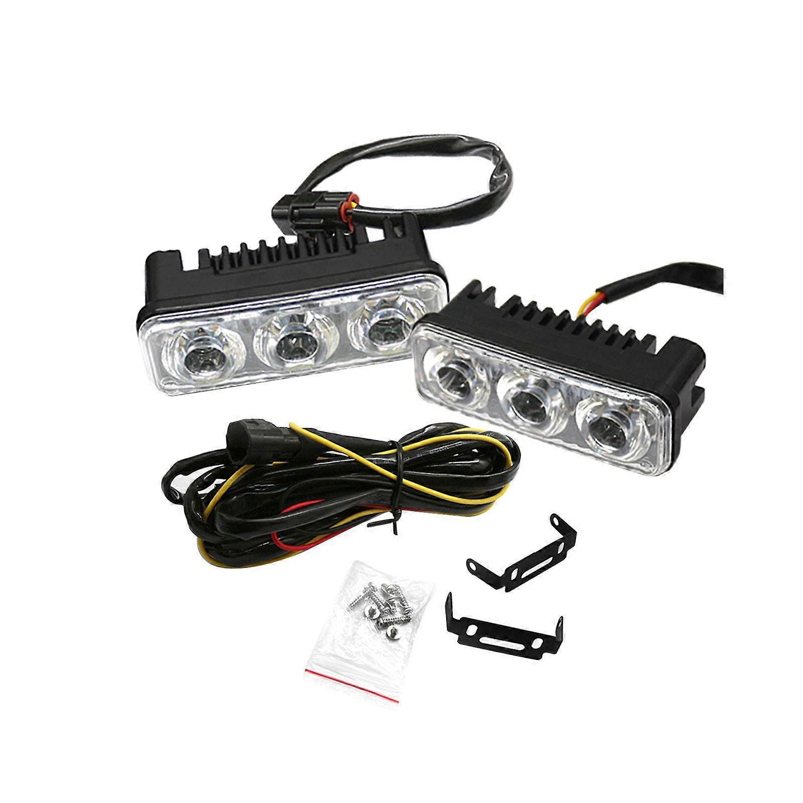 2Pcs Generic LED Daytime Running Lights Reliable Fog Lamps for Vehicles White