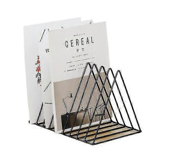 Newspaper Rack Wrought Iron Golden Triangle Office Desktop Bookshelf Magazine Storage Rack