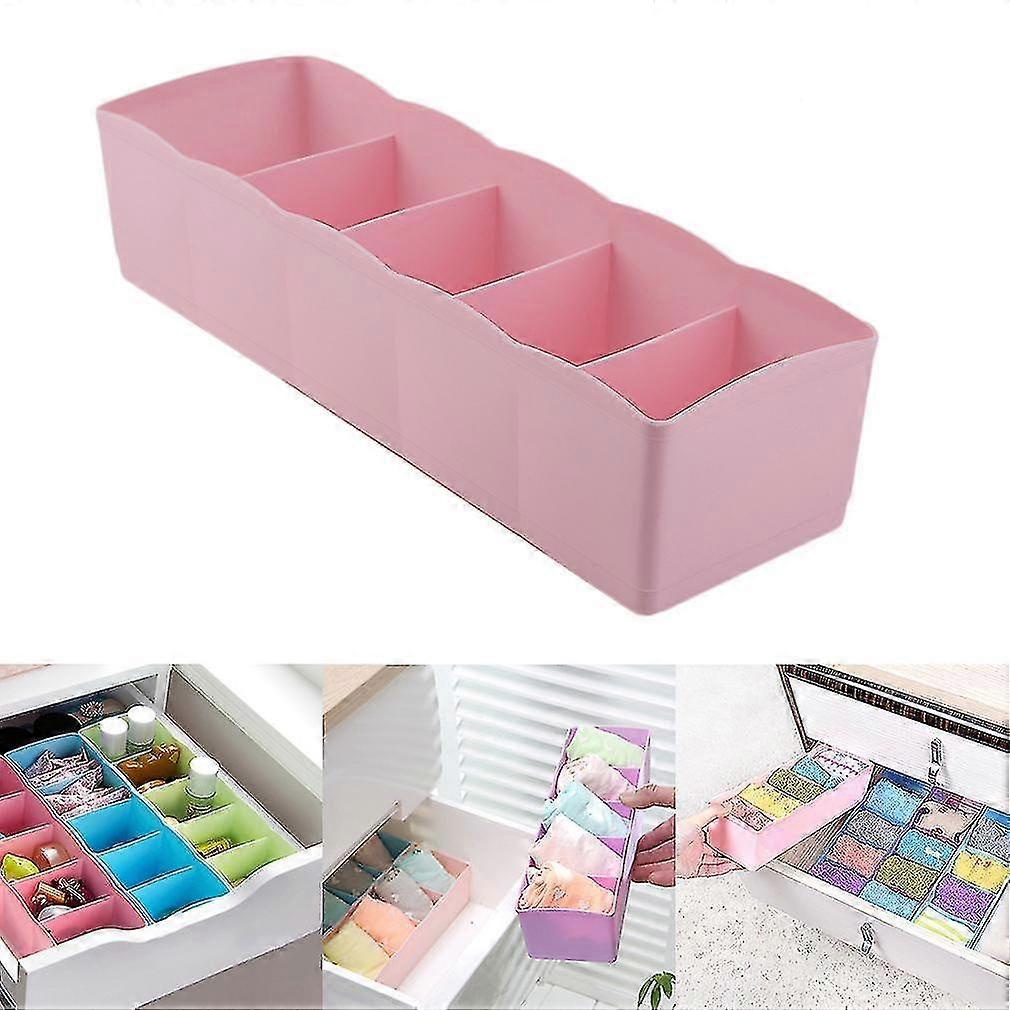 Five Grids Multifunction Underwear Socks Tiny Things Storage Box Plastic Finishing Box Drawer Desk B