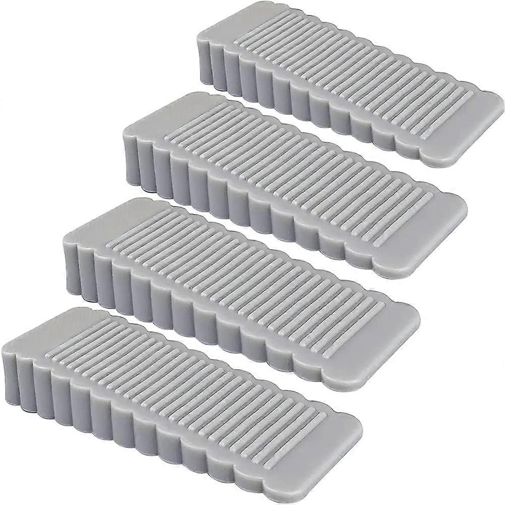 4 Pack Grey Rubber Door Stopper Wedge Thin and Small Non Slip Plug