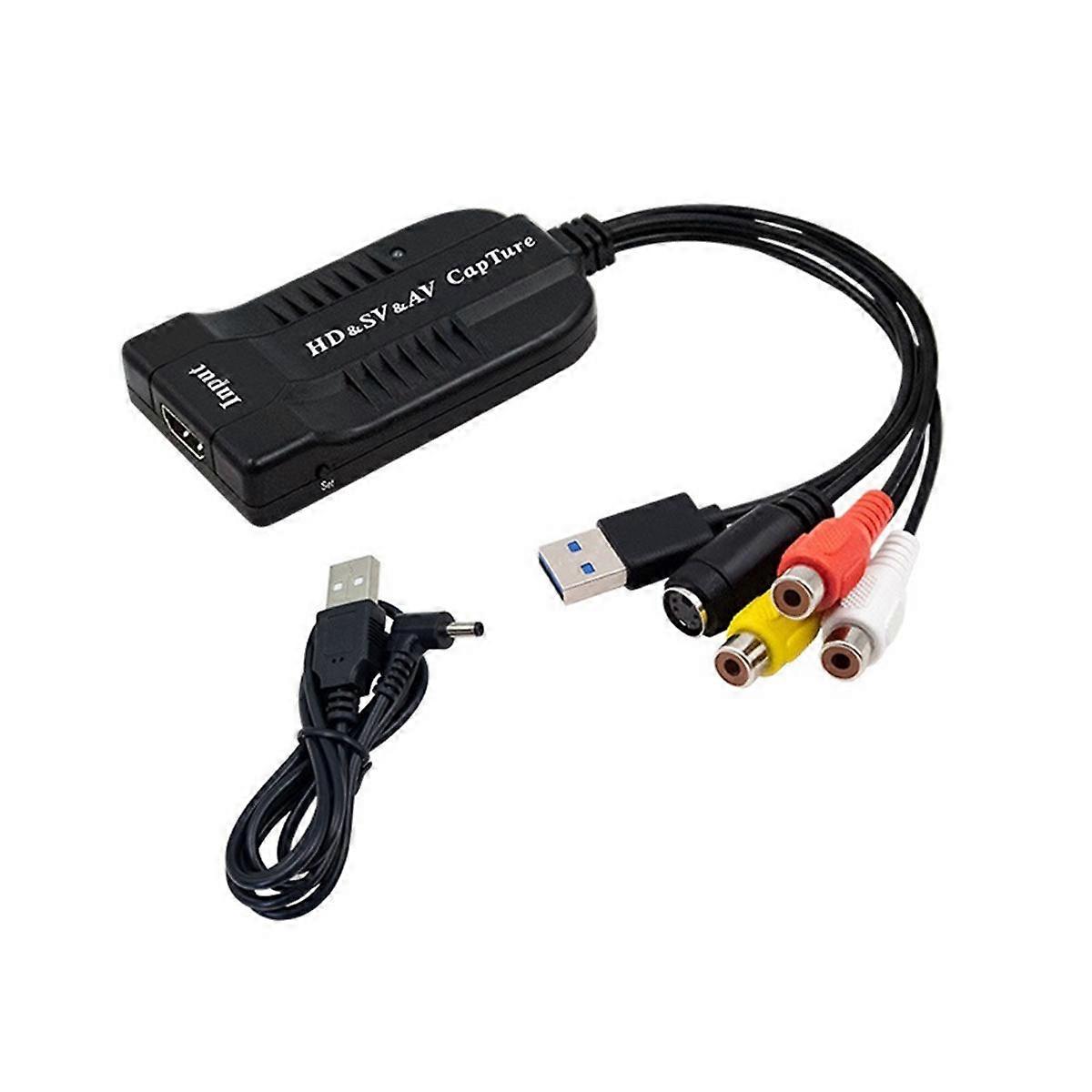 USB Video Capture Card /HD/Hi8/DVD to Digital Converter HD//S-Video to USB2.0 Audio Video Record Ca