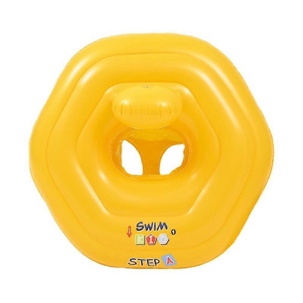 Yellow Pool Float Inflatable Swimming Ring with Seat for Kids