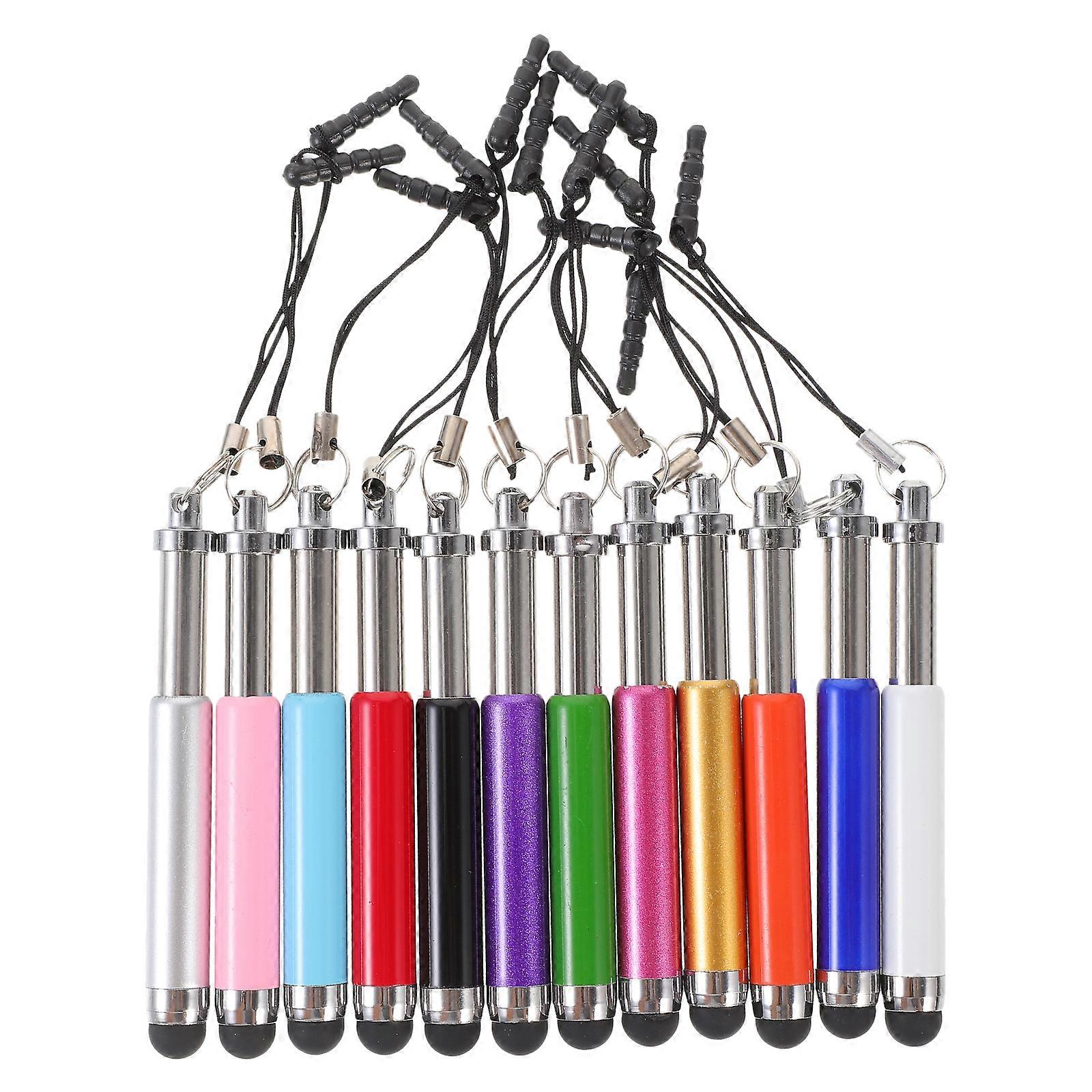 12pcs Two Retractable Capacitive Stylus Bullets Train Capacitive Stylus Touchscreen Pen Handwriting Capacitive Pens Compatible for IPhone (Random Colo