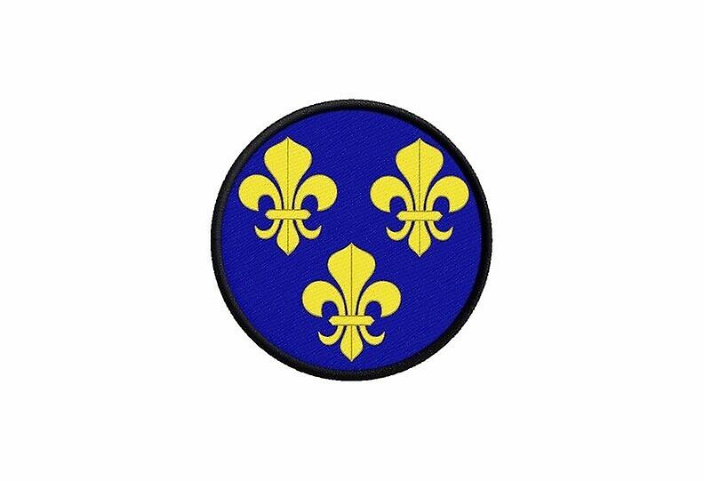 Patch ecusson flag fleur de lys bleu france prints round thermosticker