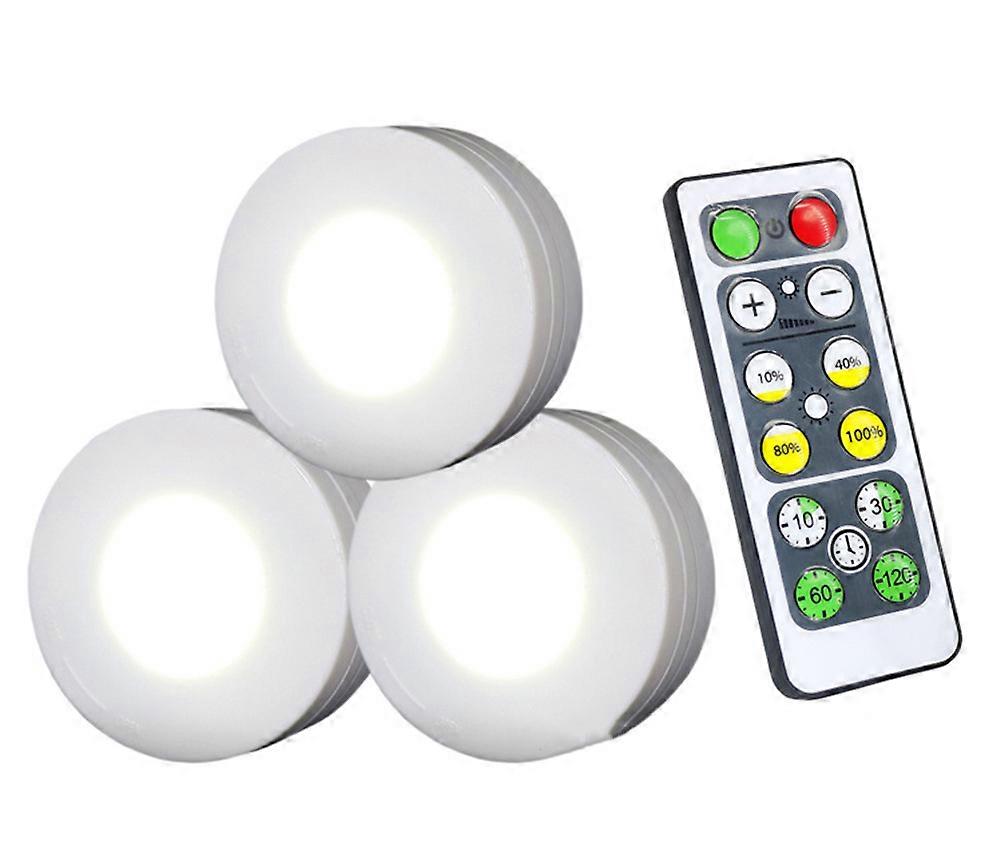 3pcs Closet Lamp with Remote Control Adjustable Brightness