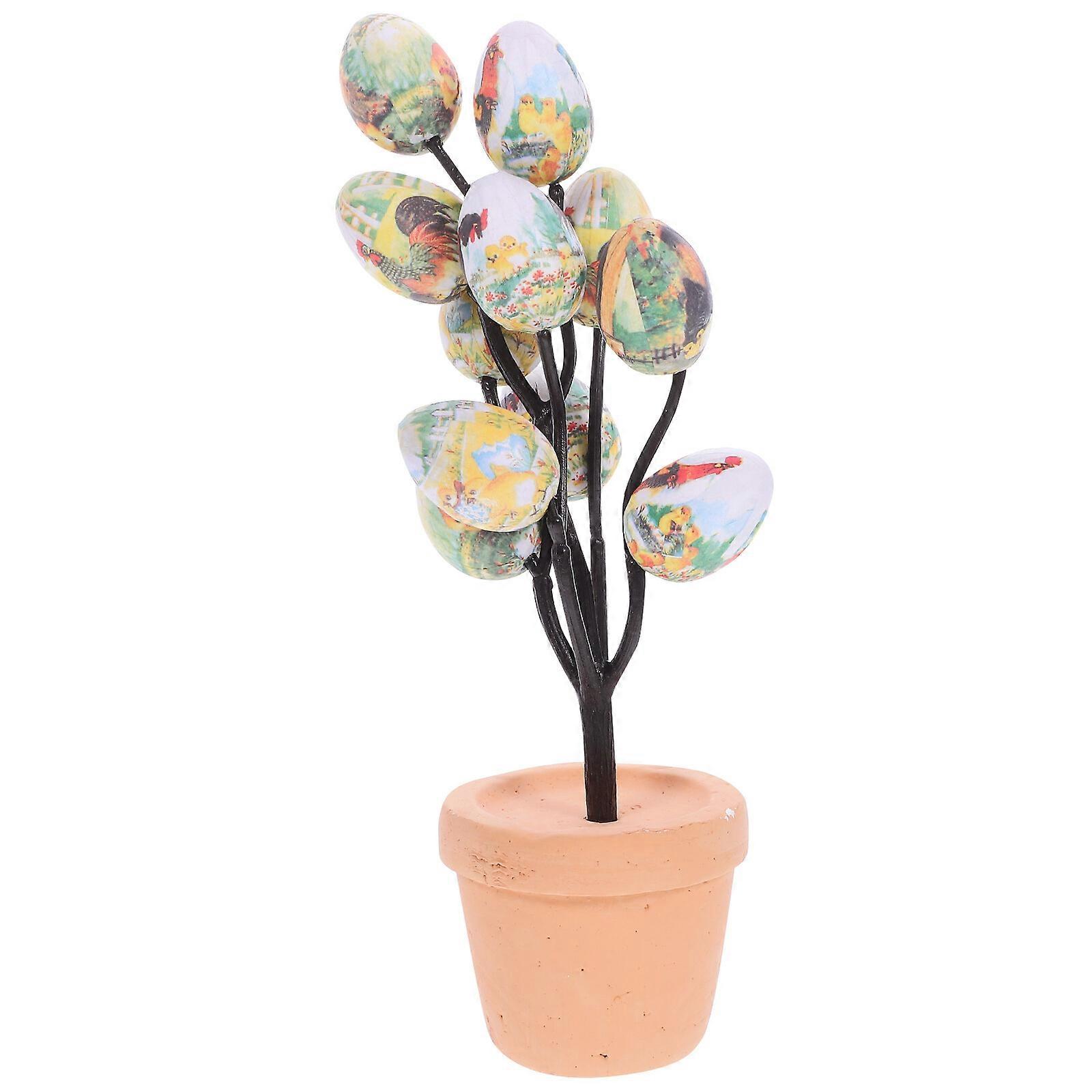 Easter Egg Bonsai Decorative Egg Tree Bonsai Easter Desktop Egg Tree Ornament Home Decor