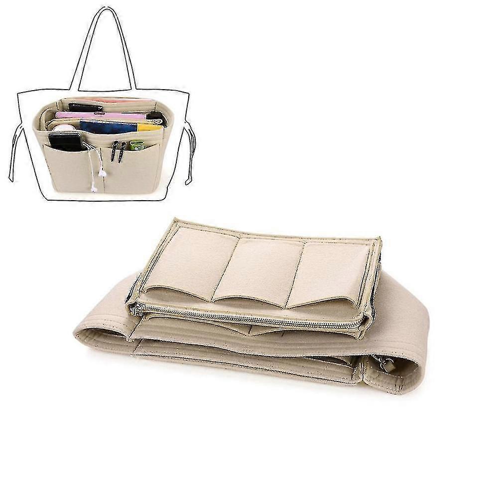 Handbag Organizer For Women, Felt Bag Organizer Tote Organizer Handbag Folder Bag In Bag Organizer With Zipper Pocket