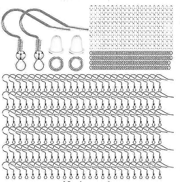 Σκουλαρίκια Hooks 925 Sterling ασημένια ear wires σκουλαρίκι αγκίστρι ψαριών με την άνοιξη μπάλα για κοσμήματα Diy Προσαρμογή Κάνοντας 100 PC Silver Plating-MXBC