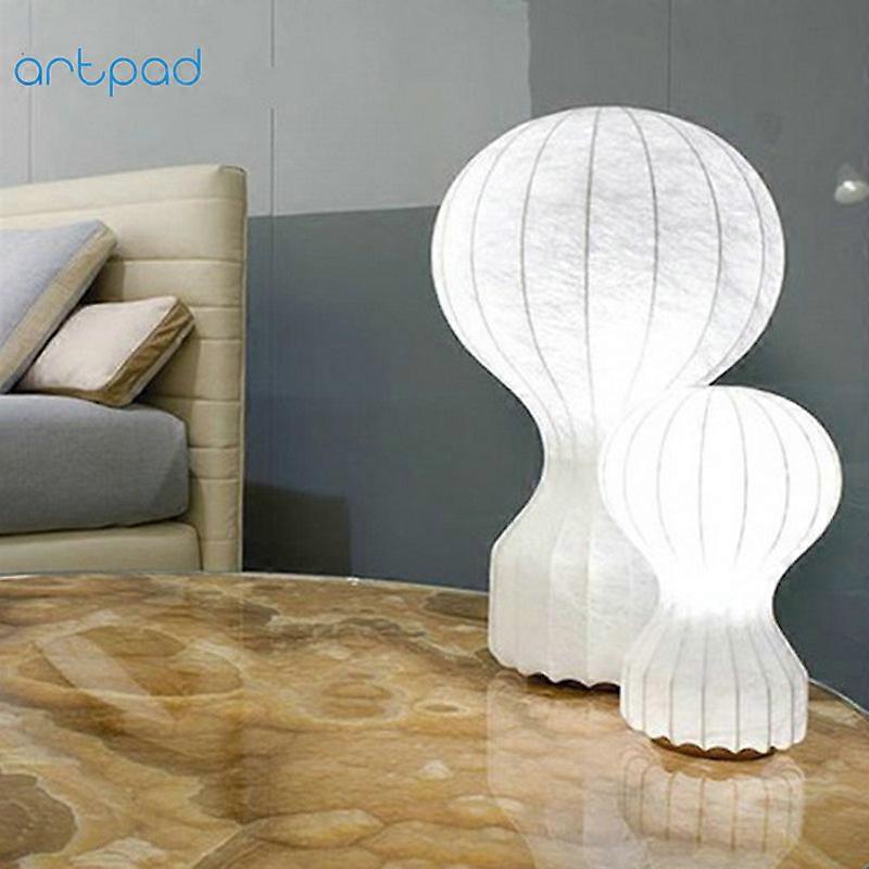 ArtSub מנורת שולחן בד לבנה לקישוט, אהיל מנורת אמנות מודרנית לחדר שינה, חדר עבודה, סלון, תאורת Nik