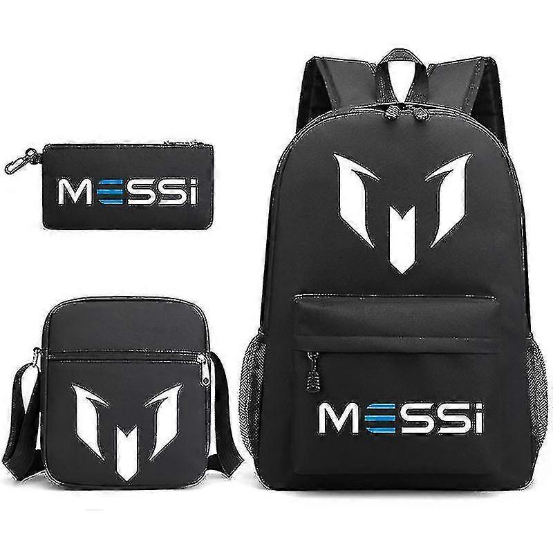 Μαύρο A 3pcs Ποδόσφαιρο Super Stars Messi Σακίδιο Πλάτης Παιδικό Σχολικό Σακίδιο Γυναικείο Ανδρικό Φορητό Υπολογιστή Ταξιδιού Έφηβοι Mochilas Φοιτητές Totes Sac