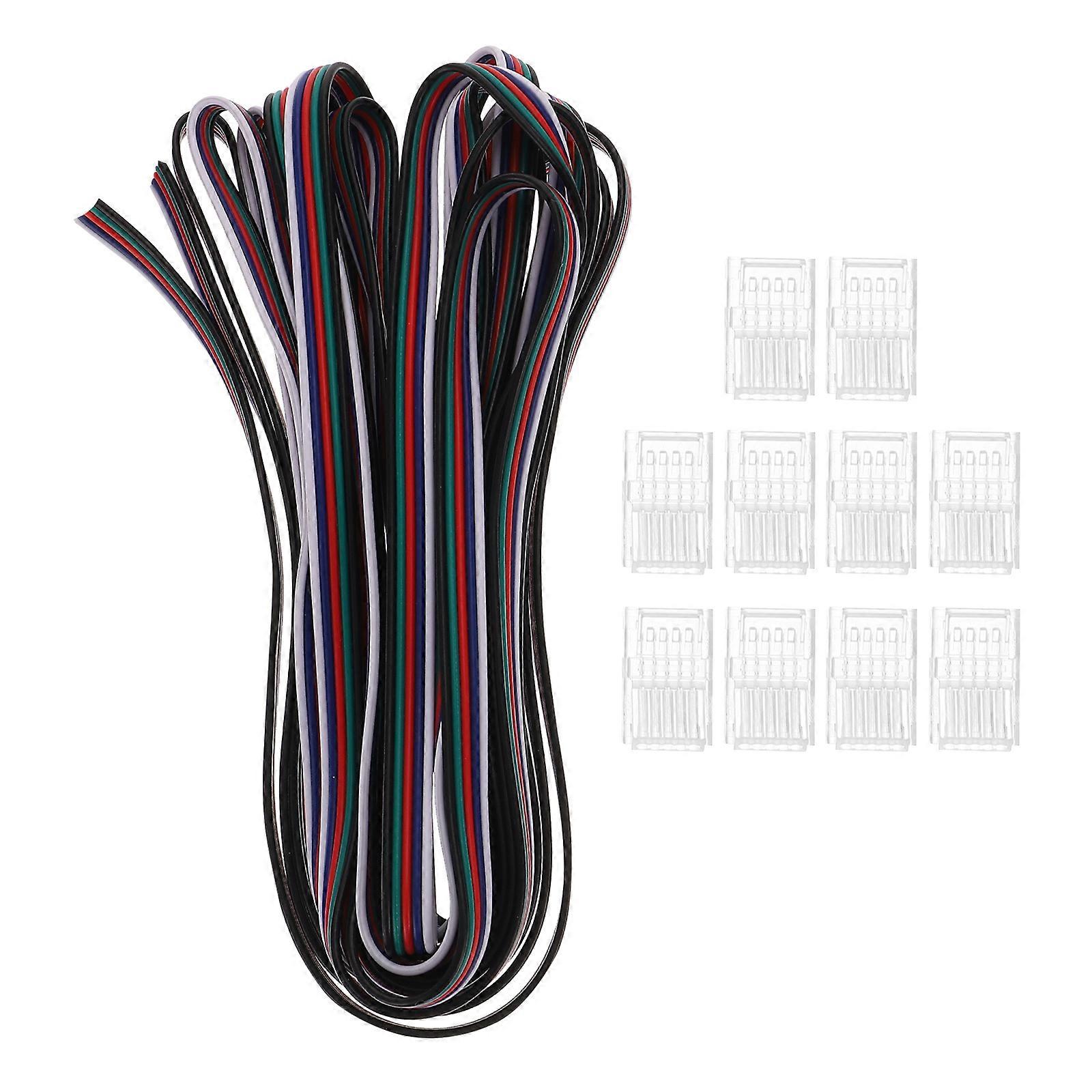 10 Pcs LED Light Bar 5 Pin Strip Light 5 Pin LED Strip Connector Strip Light Adapter