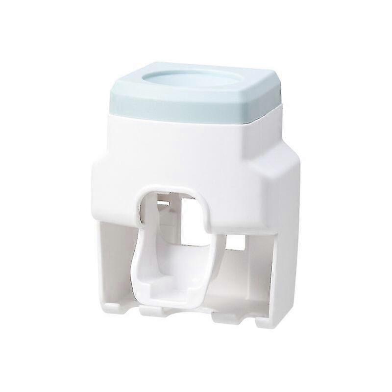 Blue Toothpaste Dispenser And Toothbrush Holder, Wall Mounted Automatic Toothpaste Squeezer